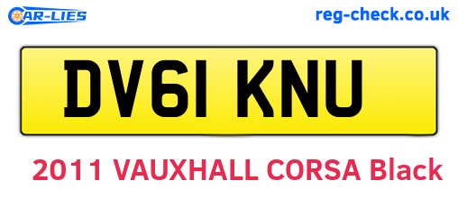 DV61KNU are the vehicle registration plates.