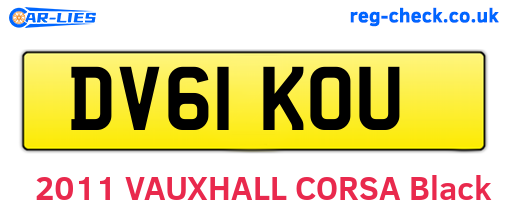 DV61KOU are the vehicle registration plates.