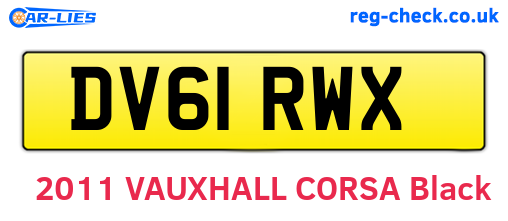 DV61RWX are the vehicle registration plates.