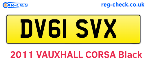 DV61SVX are the vehicle registration plates.