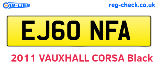 EJ60NFA are the vehicle registration plates.