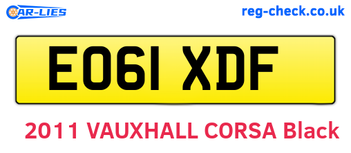 EO61XDF are the vehicle registration plates.