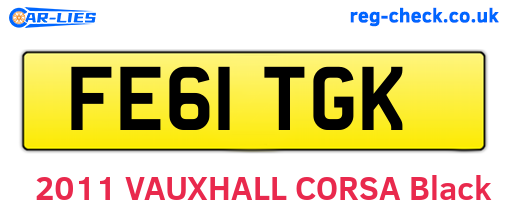 FE61TGK are the vehicle registration plates.