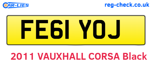 FE61YOJ are the vehicle registration plates.