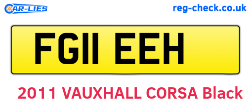 FG11EEH are the vehicle registration plates.