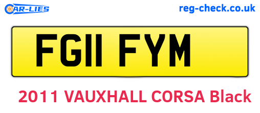 FG11FYM are the vehicle registration plates.