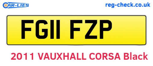 FG11FZP are the vehicle registration plates.