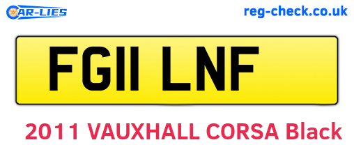 FG11LNF are the vehicle registration plates.