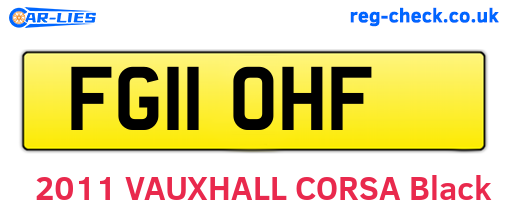 FG11OHF are the vehicle registration plates.