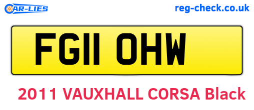 FG11OHW are the vehicle registration plates.
