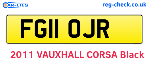 FG11OJR are the vehicle registration plates.
