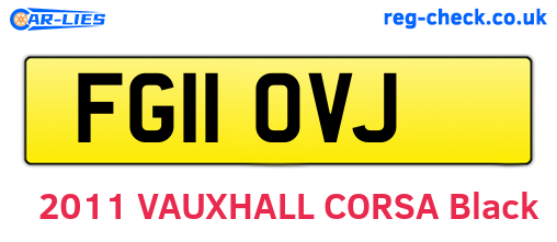 FG11OVJ are the vehicle registration plates.