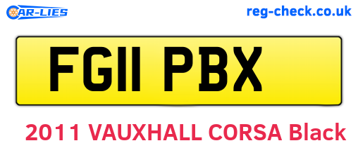FG11PBX are the vehicle registration plates.