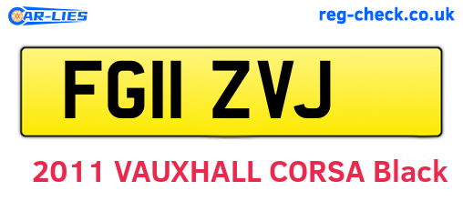 FG11ZVJ are the vehicle registration plates.