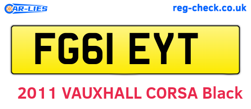 FG61EYT are the vehicle registration plates.