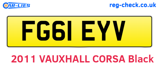 FG61EYV are the vehicle registration plates.