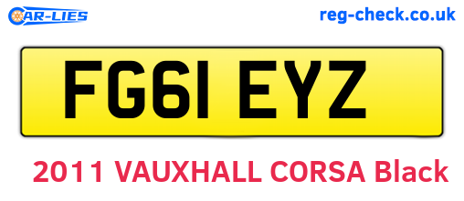 FG61EYZ are the vehicle registration plates.