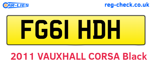 FG61HDH are the vehicle registration plates.
