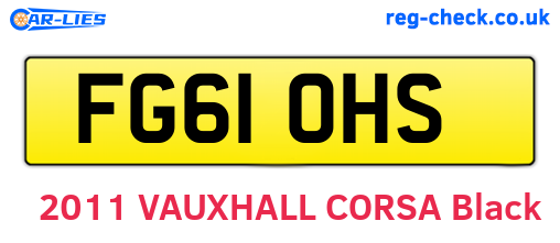 FG61OHS are the vehicle registration plates.