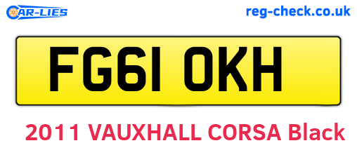 FG61OKH are the vehicle registration plates.