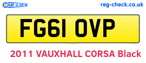 FG61OVP are the vehicle registration plates.