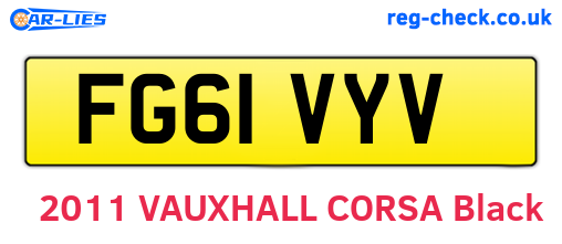FG61VYV are the vehicle registration plates.