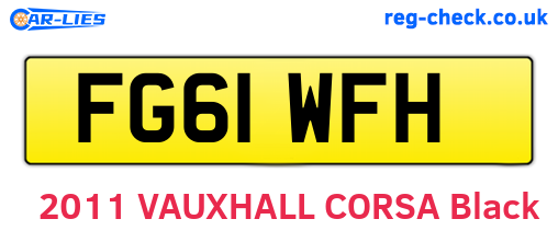 FG61WFH are the vehicle registration plates.