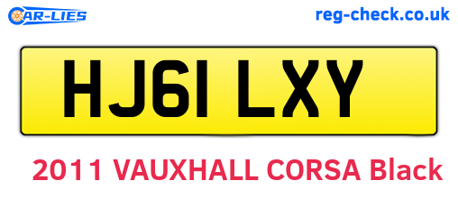 HJ61LXY are the vehicle registration plates.