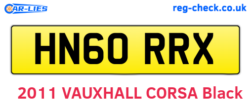 HN60RRX are the vehicle registration plates.