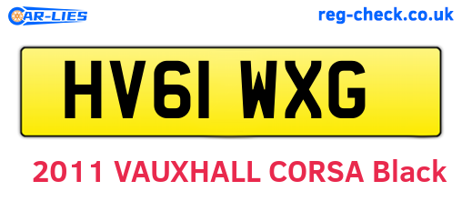 HV61WXG are the vehicle registration plates.