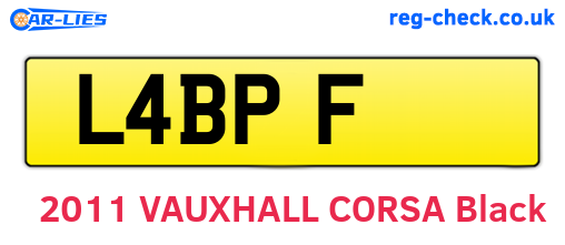L4BPF are the vehicle registration plates.