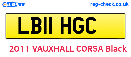 LB11HGC are the vehicle registration plates.