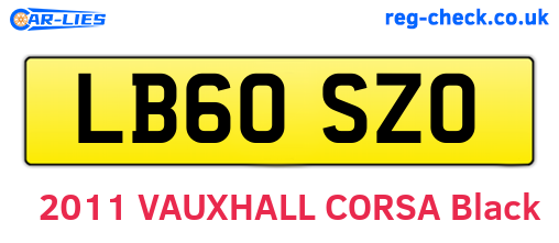 LB60SZO are the vehicle registration plates.