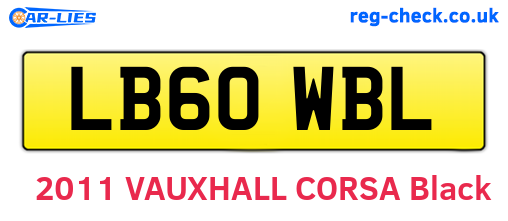LB60WBL are the vehicle registration plates.