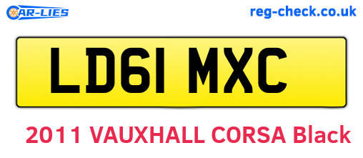 LD61MXC are the vehicle registration plates.