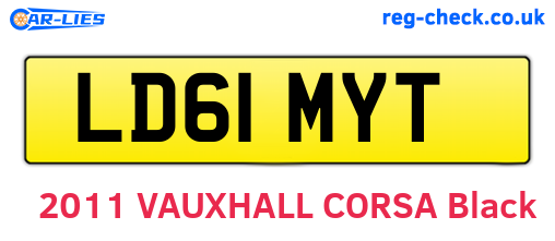 LD61MYT are the vehicle registration plates.