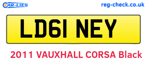 LD61NEY are the vehicle registration plates.