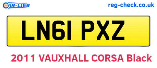 LN61PXZ are the vehicle registration plates.