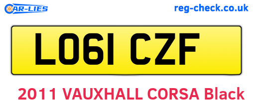 LO61CZF are the vehicle registration plates.