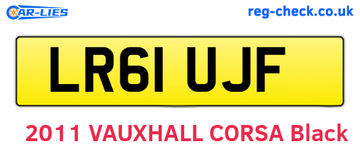 LR61UJF are the vehicle registration plates.