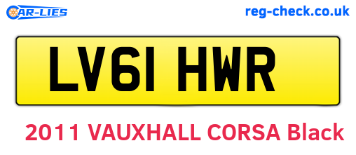 LV61HWR are the vehicle registration plates.