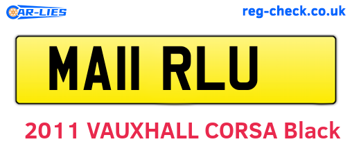 MA11RLU are the vehicle registration plates.