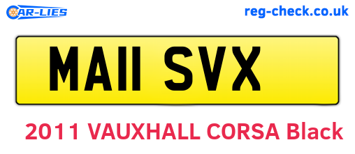MA11SVX are the vehicle registration plates.