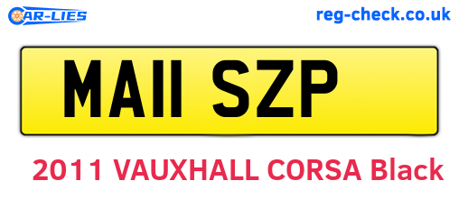 MA11SZP are the vehicle registration plates.