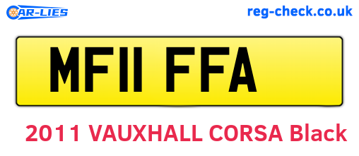 MF11FFA are the vehicle registration plates.