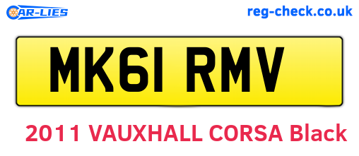 MK61RMV are the vehicle registration plates.