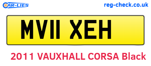 MV11XEH are the vehicle registration plates.