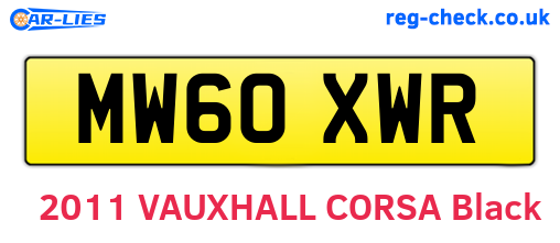 MW60XWR are the vehicle registration plates.