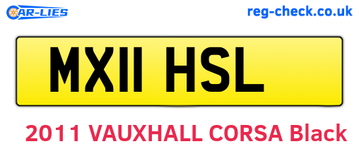 MX11HSL are the vehicle registration plates.