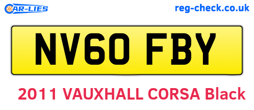 NV60FBY are the vehicle registration plates.